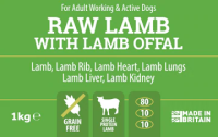 Millie's Paws Lamb Raw Frozen Dog Food 80/10/10 1kg